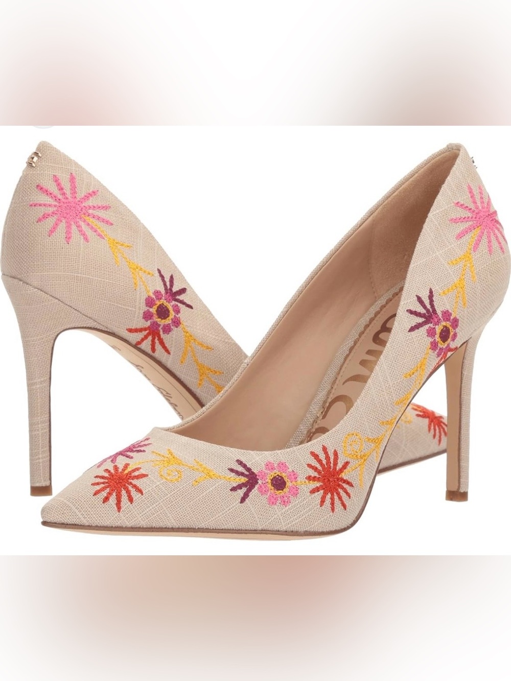 Gorgeous embroidered linen pumps from Sam Edelman-GREAT DEAL!🌟